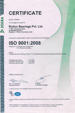 Rollon iso certificate